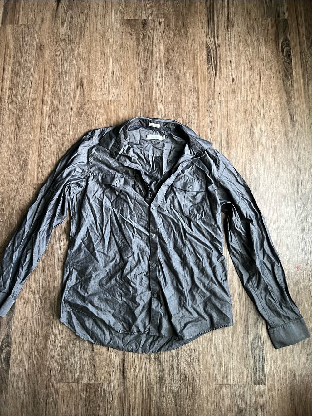 Calvin Klein Men's Button-Up Shirt - Charcoal